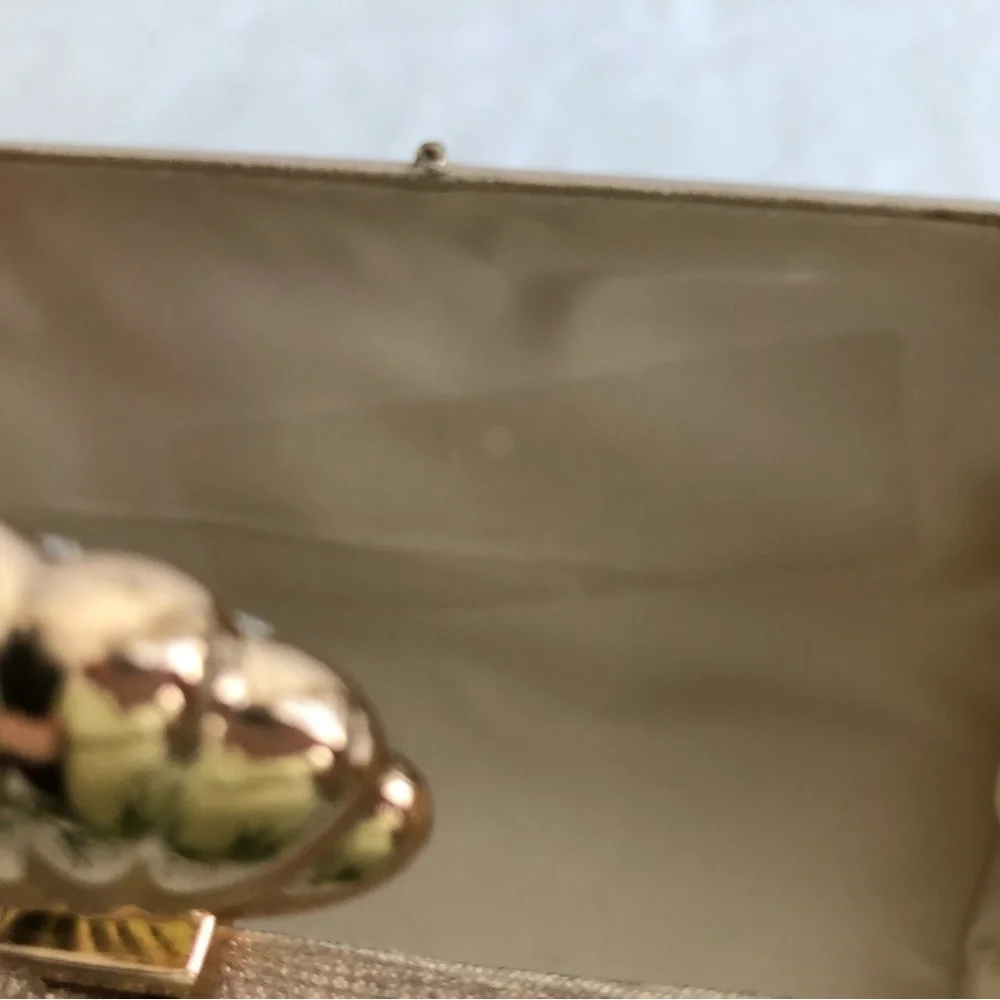 Nina Shell embellished Mina Gold Clutch Crossbody Bag - Picture 9 of 9